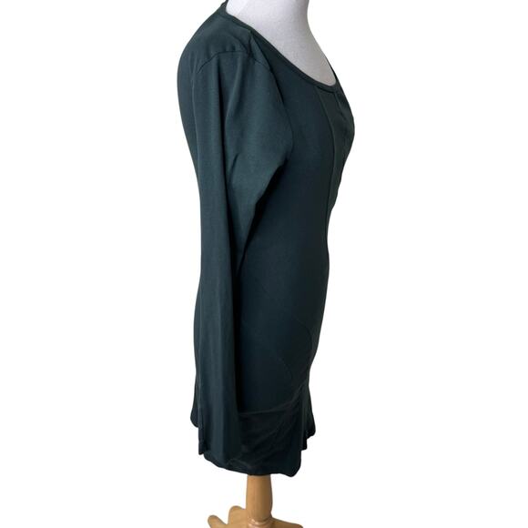 PRAIRIE UNDERGROUND Crewneck Cotton Long Sleeve Bodycon Dress Green MEDIUM - Picture 5 of 10